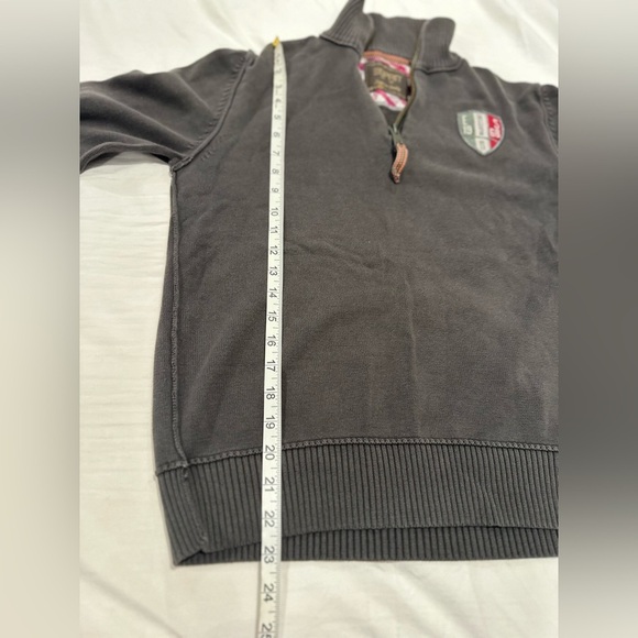 Mens Sz: S Esprit Dusty Black Club Marittimo 1/4 Zip Pullover Elbow Patches. - Picture 4 of 12